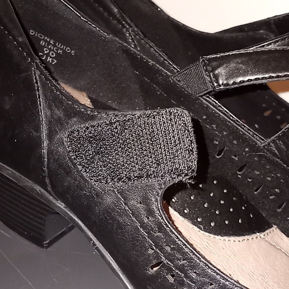 Earth Dione Black Leather Mary Jane Shoes Size 9 Wide - Picture 8 of 11